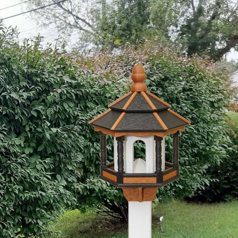 X- Large Gazebo Bird Feeder - Amish Handmade - Poly Lumber Weather Resistant - Large Feeding Opening - Bird Lovers - Feeder For Outdoors