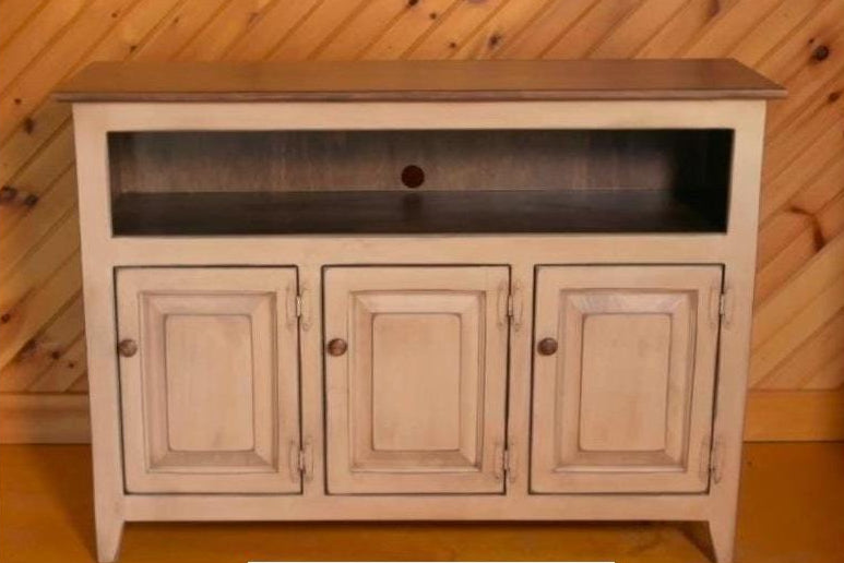 TV Stand - 3 Door Cabinet - Primitive - Storage - TV Cabinet - Amish Handmade - Multipurpose Cabinet - Rustic - Case Goods - Fully Assembled