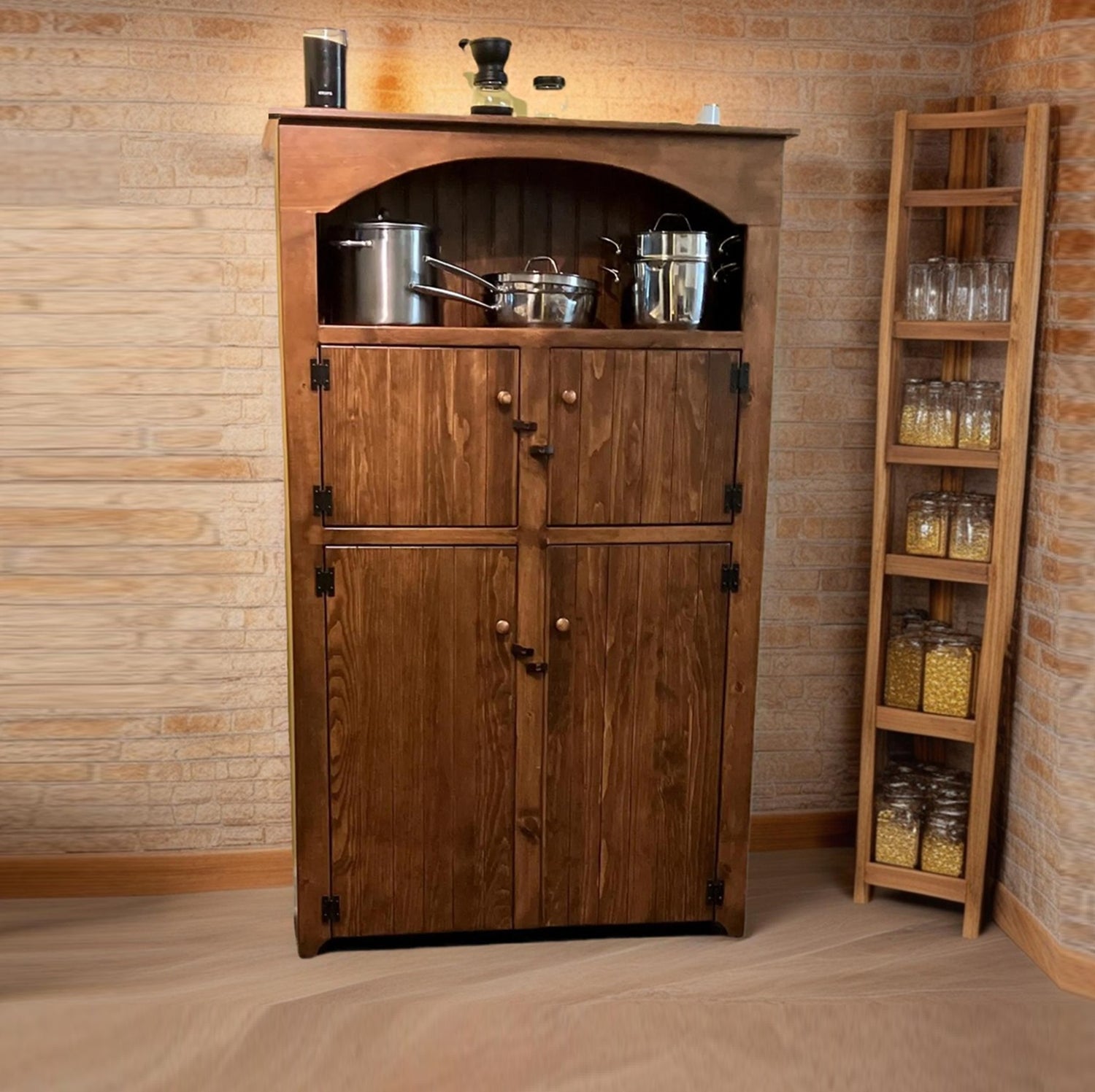 Amish Handmade Pantry Cabinet - Multipurpose Cabinet - Farmhouse - Primitive Jelly Cabinet - Cupboard - Storage - Rustic - Case Goods - Home