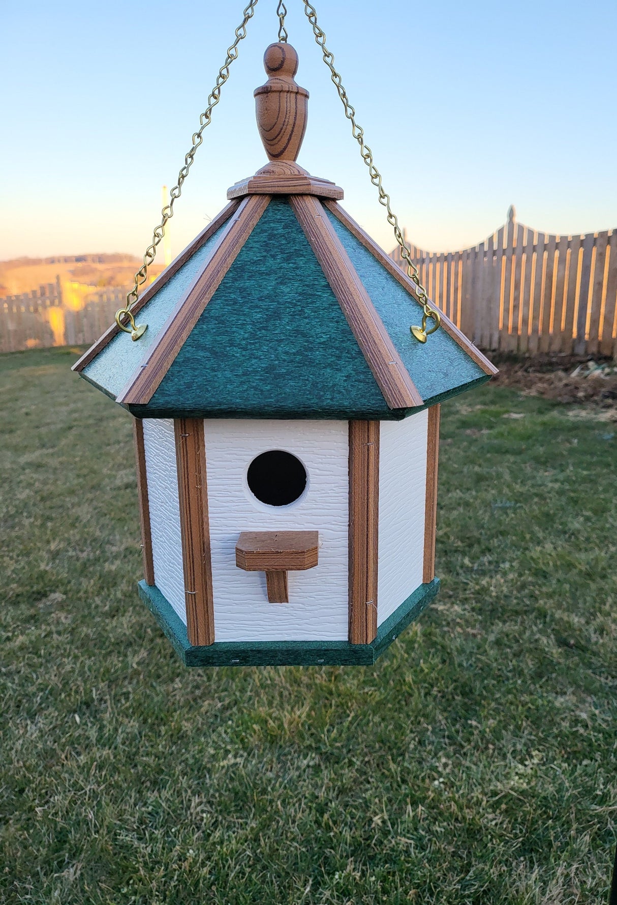 Gazebo Country Hanging Bird House Amish Handmade Style 1 Nesting Compartment