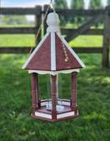 Hanging Bird Feeder - Poly Lumber - Amish Handmade - Weather Resistant - Premium Feeding Tube - Bird Feeder For Outdoors