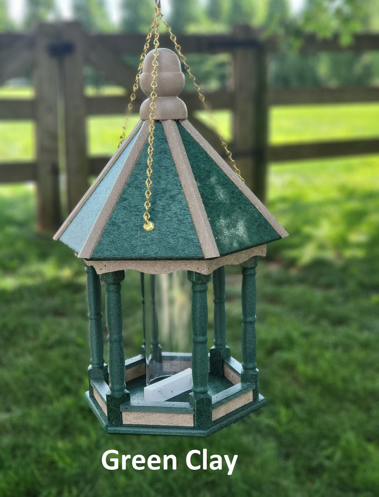 Hanging Bird Feeder - Poly Lumber - Amish Handmade - Weather Resistant - Premium Feeding Tube - Bird Feeder For Outdoors