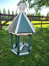 Hanging Bird Feeder - Poly Lumber - Amish Handmade - Weather Resistant - Premium Feeding Tube - Bird Feeder For Outdoors