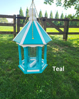 Hanging Bird Feeder - Poly Lumber - Amish Handmade - Weather Resistant - Premium Feeding Tube - Bird Feeder For Outdoors