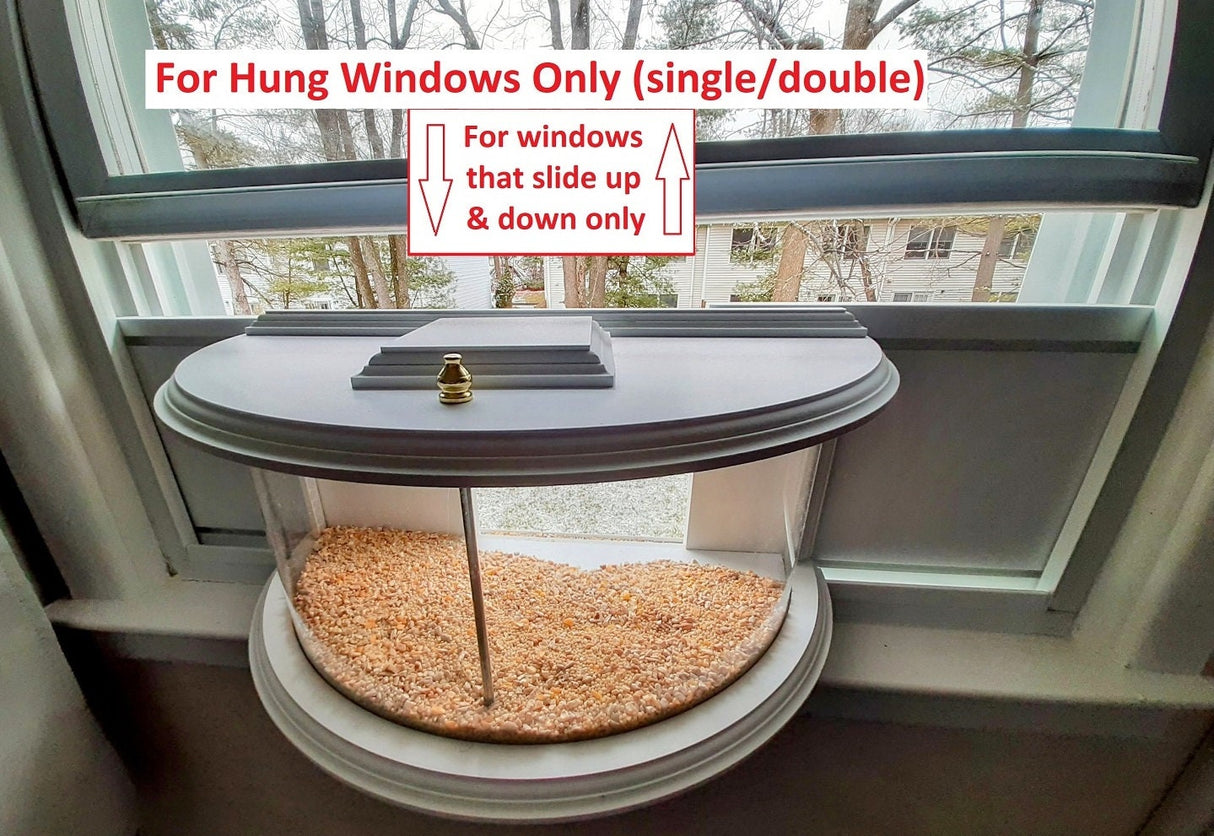 Amish Handmade Window Bird Feeder, In-House In Window 180 Degrees Clear View Window Feeder - Watch Birds From The Comfort of Home, Easy-fill - 