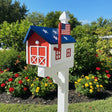 Amish Handmade Mailbox Independence Day Special! 250th Anniversary Mailbox with Post Barn Style Mailbox Poly American Flag Mailbox Primitive