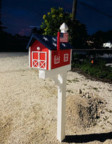 Amish Handmade Mailbox Independence Day Special! 250th Anniversary Mailbox with Post Barn Style Mailbox Poly American Flag Mailbox Primitive