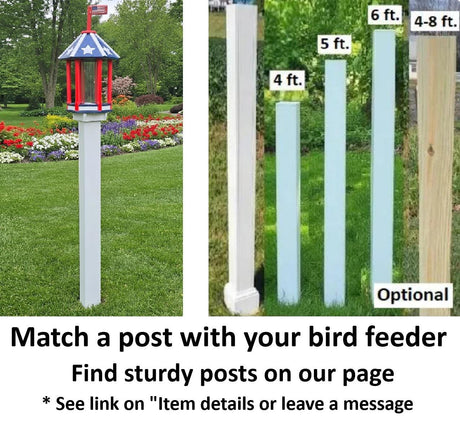 Amish Handmade Bird Feeder Independence Day Special! 250th Anniversary, Weather-Resistant Gifts Bird Lovers Bird Houses Bird Feeder Holiday