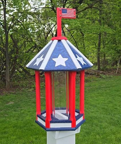 Amish Handmade Birdhouse, Bird Feeder, Independence Day Special! 250th Anniversary, Maintenance Gifts for Bird Lovers Bird Houses Yard