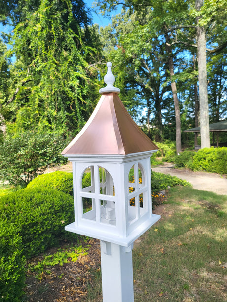 Copper Roof Bird Feeder, Large, Square Design, Premium Feeding Tube