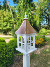 Load image into Gallery viewer, Copper Roof Bird Feeder, Large, Square Design, Premium Feeding Tube
