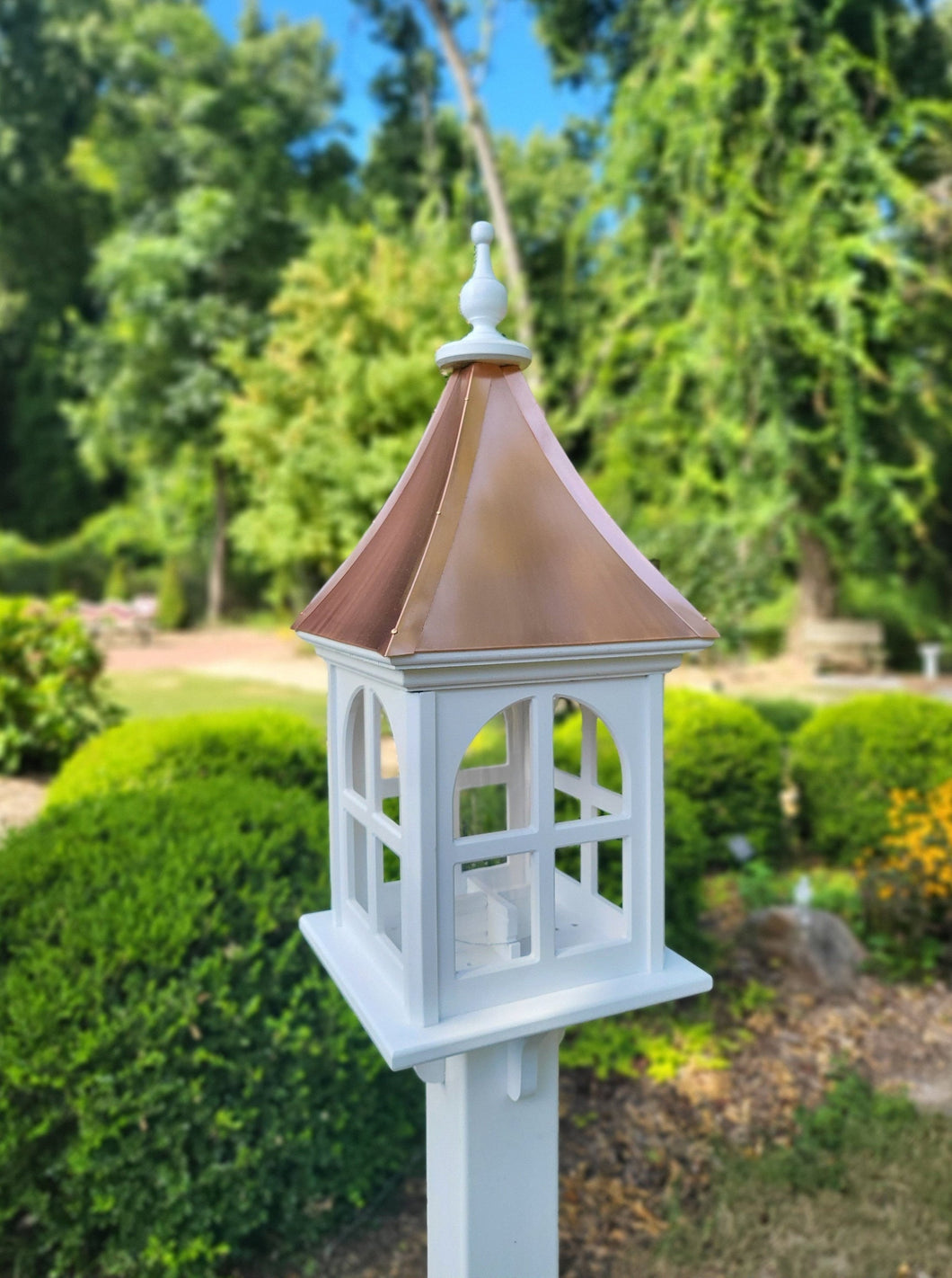 Copper Roof Bird Feeder, Large, Square Design, Premium Feeding Tube