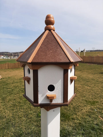 X-Large Bird House - 6 Nesting Compartments - Amish Handmade - Weather Resistant - Made of Poly Lumber - Birdhouse Outdoor