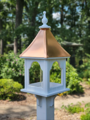 Large Copper Roof Bird Feeder , Square Design, Weather Resistant, Premium Feeding Tube, Bird Lovers