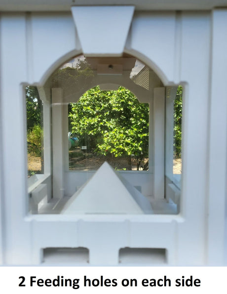 Square Copper Roof Bird Feeder, Weather-Resistant, Amish Handmade, Large Capacity Feed Tray, Bird Lovers