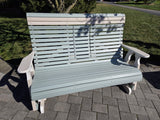 Amish Handmade Console Glider- Patio Bench Stand - Large - Upholstered - Outdoor Furniture - Cupholder - Swing Seats - Comfort - Backyard