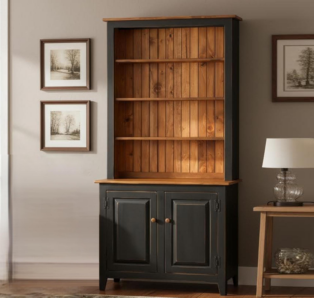 Amish Handmade Bookcase Cabinet - Large Cabinet - Multipurpose Cabinet - Farmhouse -Organizer - Storage - Rustic - Case Goods - Home Decor