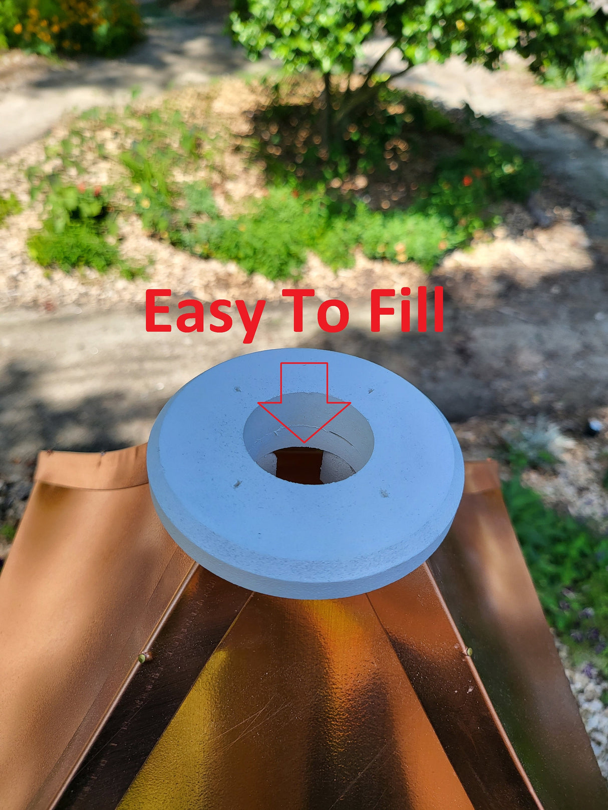 Bird Feeder With Copper Roof, Large Capacity Feed Tray, Square Design