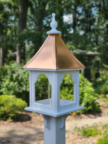 Bird Feeder With Copper Roof, Large, Square Design, Premium Feeding Tube