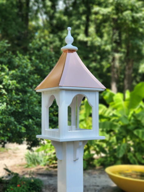 Bird Feeder With Copper Roof, Large, Square Design, Premium Feeding Tube