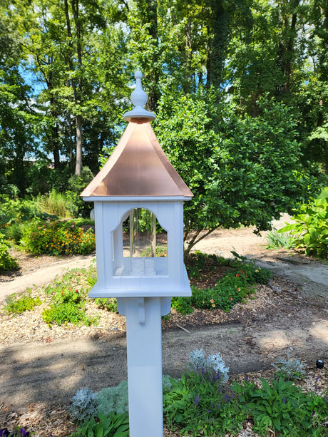 Bird Feeder With Copper Roof, Large, Square Design, Premium Feeding Tube