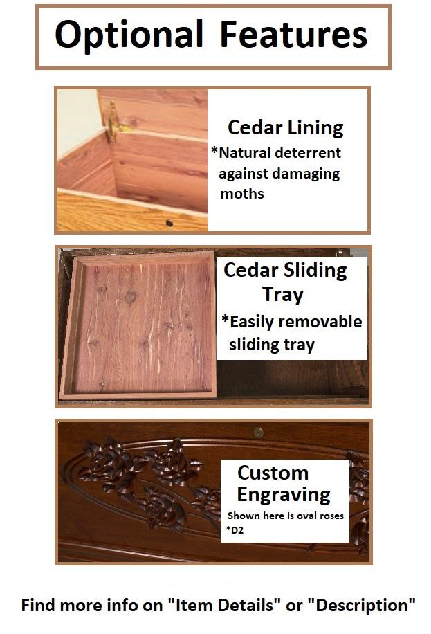 Amish Handmade Trunk - Storage Box - Vintage Chest Box - Rustic - Keepsake Box - Antique - Hope Chest - Cedar Chest - Blanket Chest