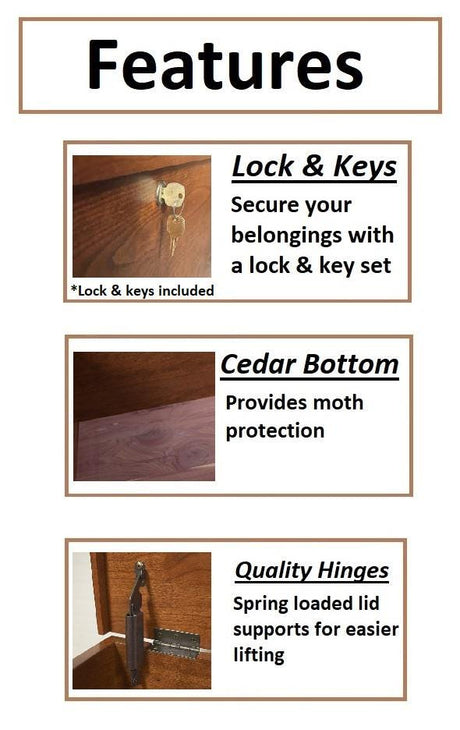 Antique Hope Chest - Amish Handmade Chest - Storage Box - Vintage Trunk Box - Rustic - Keepsake Box - Cedar Chest - Blanket Chest