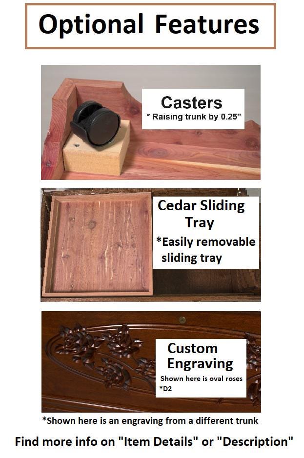 Amish Handmade Chest - Storage Box - Vintage Trunk Box - Rustic - Keepsake Box - Antique - Hope Chest - Cedar Chest - Blanket Chest