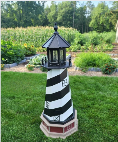 Cape Hatteras Solar Lighthouse - Amish Made - Landmark Replica - Lawn Ornament