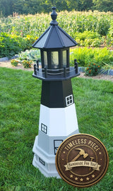Oak Island Lighthouse - Solar - Amish Made - Landmark Replica - Backyard Decor