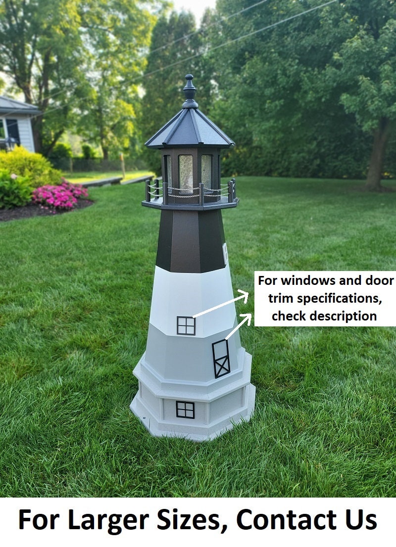 Oak Island Lighthouse - Solar - Amish Made - Landmark Replica - Backyard Decor