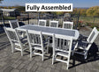 outdoor furniture, poly, chairs, arms, upholstered, back rest, dining table, patio set, footrest