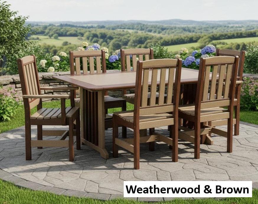 Amish Handmade Outdoor Furniture Set - Patio Chair Set - Outdoor Seating - Chairs and Table - Adirondack - Backyard - Furniture Set - Oasis