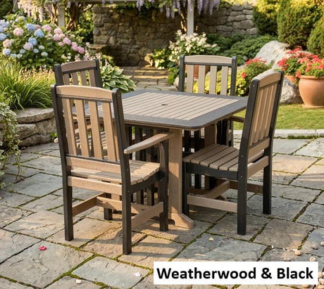 Amish Handmade Outdoor Dining Table Set - Patio Set - Chairs and Table - Adirondack - Backyard - Patio Chair Set - Furniture Set - Outdoor