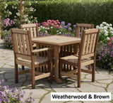Amish Handmade Outdoor Dining Table Set - Patio Set - Chairs and Table - Adirondack - Backyard - Patio Chair Set - Furniture Set - Outdoor
