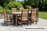 Amish Handmade Outdoor Dining Table Set - Patio Set - Chairs and Table - Adirondack - Backyard - Patio Chair Set - Furniture Set - Outdoor