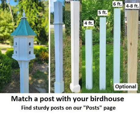 Patina Copper Birdhouse With Copper Predator Guards, With 4 Nesting Compartments Weather Resistant, Birdhouse Outdoor - Home & Living:Outdoor & Gardening:Feeders & Birdhouses:Birdhouses