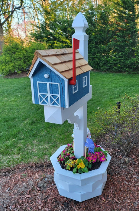 Planter for Mailbox Post, White, Weather Resistant Poly Lumber, Fits All Mailbox Posts!