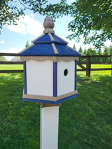 Bird House - 3 Nesting Compartments - Amish Handmade - Weather Resistant - Made of Poly Lumber - Birdhouse Outdoor