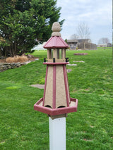 Bird Feeder - Poly Lumber - Amish Handmade - Feeder Lighthouse Design - Weather Resistant - Easy Mounting - Bird Feeders For The Outdoors