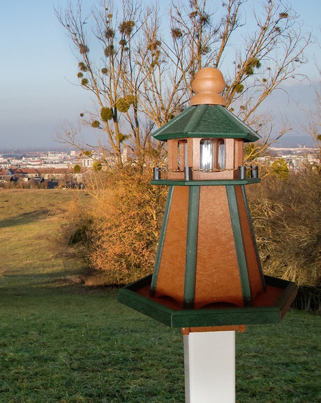 Bird Feeder - Poly Lumber - Amish Handmade - Lighthouse Feeder Design - Weather Resistant - Bird Feeder Outdoors