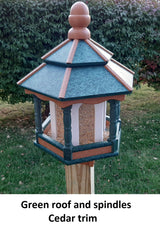 Bird Feeder - Poly Lumber - Amish Handmade - Weather Resistant - Large Feeding Opening - Easy Mounting on 4"x4" Pole/Post