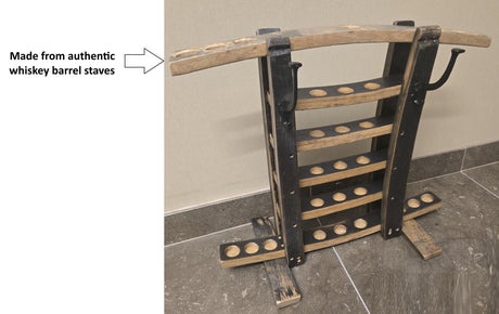 Cue Rack - Billiards - Amish Handmade - Pool Cue Table - Whiskey Barrel - Pool Lovers - Display -Vintage - Stave - Pool - Organizer - Unique