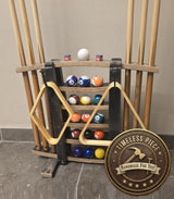 Cue Rack - Billiards - Amish Handmade - Pool Cue Table - Whiskey Barrel - Pool Lovers - Display -Vintage - Stave - Pool - Organizer - Unique
