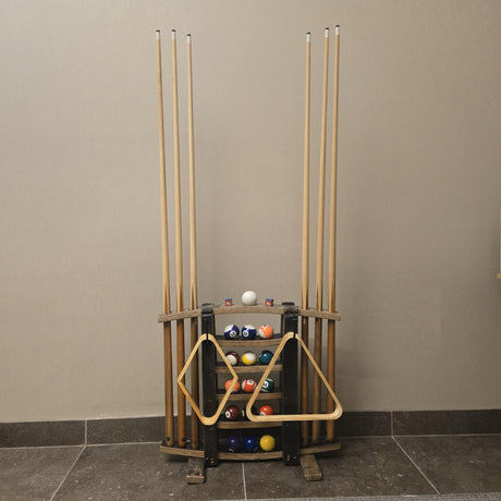Cue Rack - Billiards - Amish Handmade - Pool Cue Table - Whiskey Barrel - Pool Lovers - Display -Vintage - Stave - Pool - Organizer - Unique