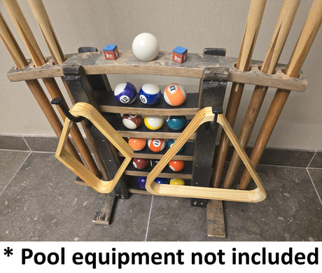 Cue Rack - Billiards - Amish Handmade - Pool Cue Table - Whiskey Barrel - Pool Lovers - Display -Vintage - Stave - Pool - Organizer - Unique