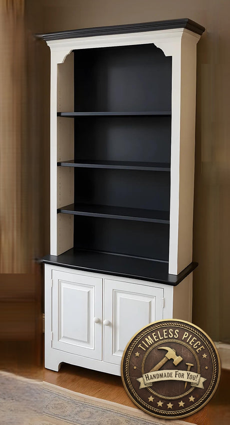 Amish Handmade Farmhouse Cabinet: Poplar Wood Bookcase, Organizer