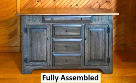 Kitchen Island - Amish Handmade - Multipurpose Cabinet - Primitive - Storage - Kitchen Cabinet - Rustic- Case Goods - Home - Fully Assembled