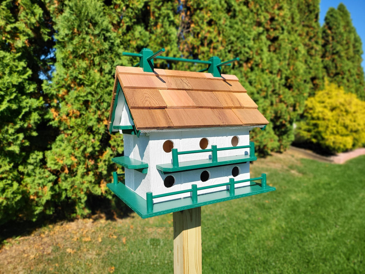 Purple Martin Amish Handmade With 14 Nesting Compartments - Weather Resistant Birdhouse - Birdhouse outdoor