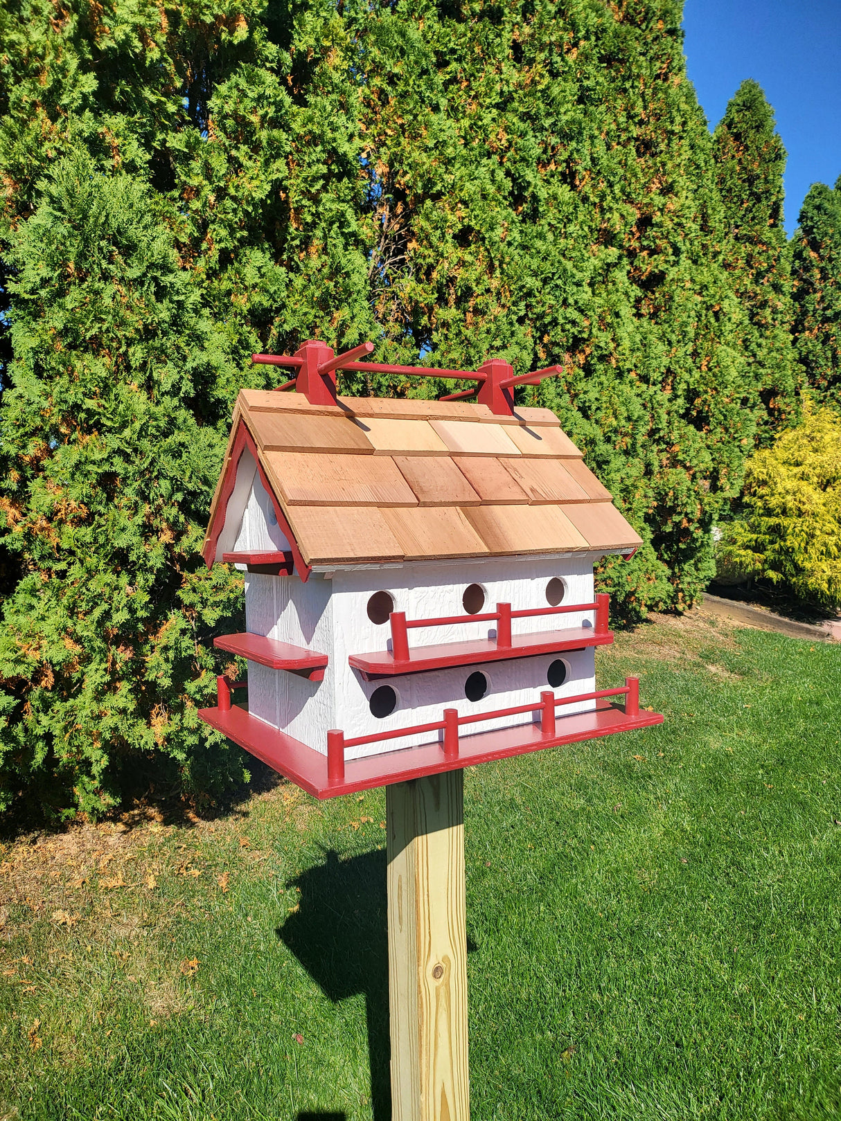 Purple Martin Amish Handmade With 14 Nesting Compartments - Weather Resistant Birdhouse - Birdhouse outdoor